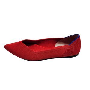 Rothys Bright Red Pointed Toe Womens Flats Size 5.5
